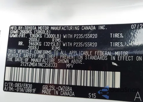 2022 Lexus Rx 350 F Sport Handling z USA, uszkodzony, nr VIN 2T2YZMDA1NC358333